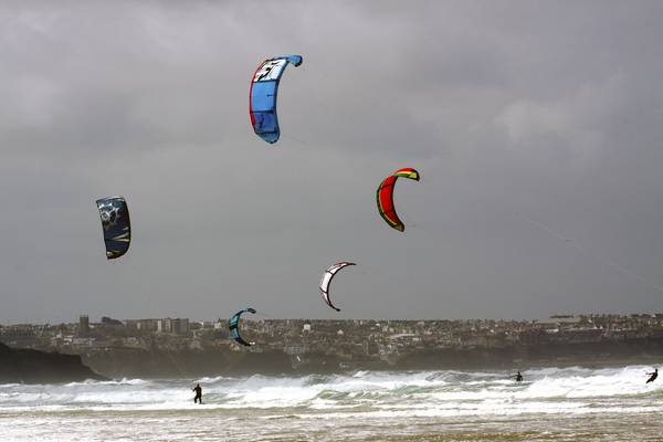 22nd April 2012 - Day two of the BKSA Kitesurfing competitions at Watergate bay.