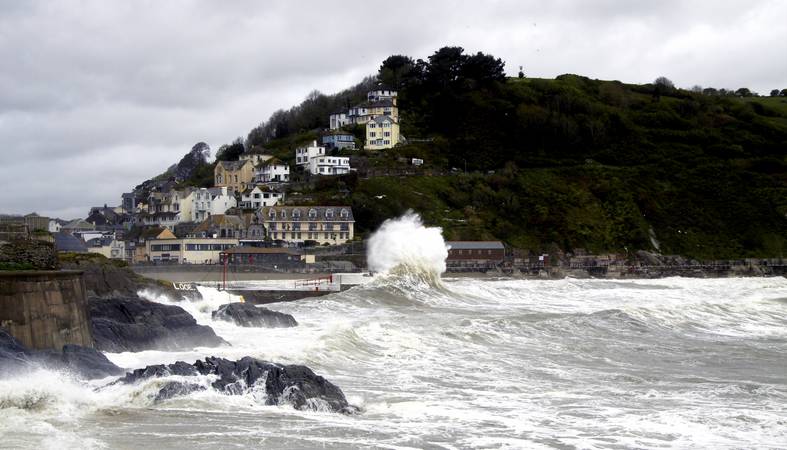 Western Morning View - Storm waves crash into the Banjo Pier Looe - © Ian Foster / fozimage