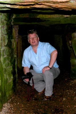 This is me, taken by my wife in October 2006, whilst exploring La Hougue Bie passage grave in Jersey