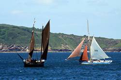 Mevagissey working sail regatta - SS19 Ripple and LN196 Victorious