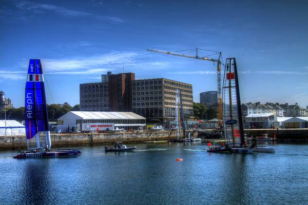 2nd September 2011 - Preparations continue for the America's Cup World Series in Plymouth.